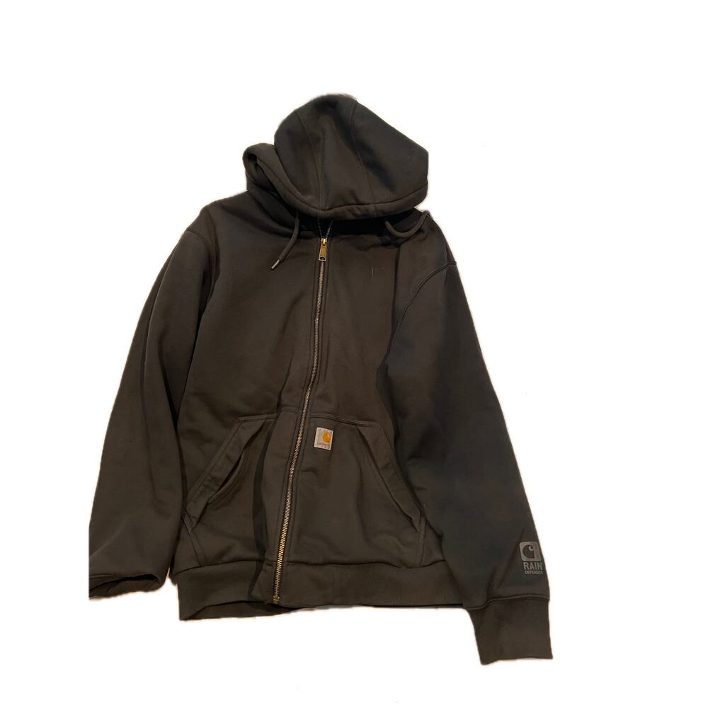 Carhartt Black Insulated ZipUp Hoodie Rain Def Jacket Mens L